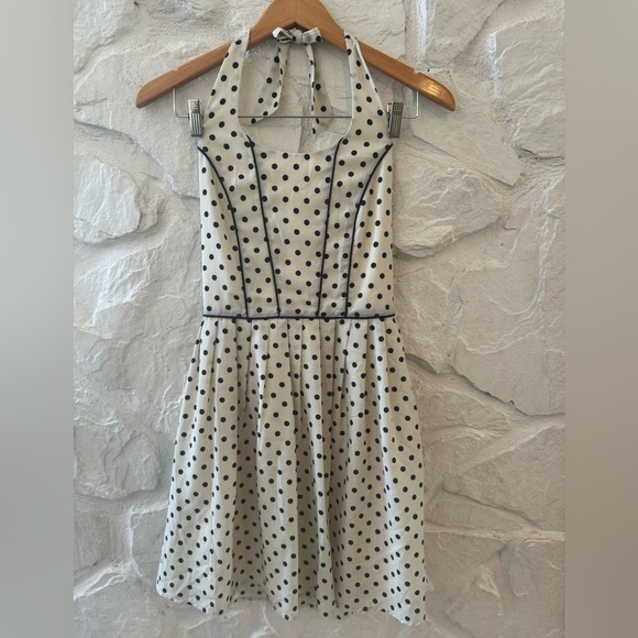 Rhyme Dresses & Skirts - Rhyme Los Angeles Polka Dot Halter Skater Dress Small